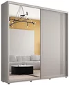 cumpără Dulap Mobildor-Lux Compact uși glisante Oglindă + PAL cu ornament grecesc (200x45x220H cm) Grey în Chișinău 
