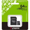 купить Флеш карта памяти SD Kingston SDCS3/64GB, microSD Class10 A1 UHS-I U1 (V10) + SD adapter в Кишинёве 