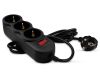 Surge Protector   3 Sockets,  3.0m, Sven "SF-03L", Black, retail box, flame-retardant material 