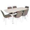 купить Комплект стол и стулья Evelin di Costacurta стол DT-532R Wh + 6 стульев YTC-078Wh UF885-14 (Grey) в Кишинёве 