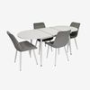 купить Комплект стол и стулья Evelin di Costacurta стол DT-533R Wh + 4 стула YTC-055Wh Blu-13 (Light grey) в Кишинёве 