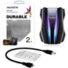2.0TB (USB3.2) 2.5" ADATA HD770G RGB IP68 Rugged, Water/Shock/Dustproof, Black (AHD770G-2TU32G1-CBK) 