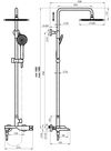 купить Душевая панель Rubineta OLO+ULTRA-10 (SW) (DV3/4) (GRAPHITE) в Кишинёве 
