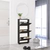 купить Полка для обуви Mobildor-Lux Leo Slim 100x16x125H cm White/Anthracite в Кишинёве 