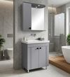 cumpără Dulap pentru lavoar Mashtab 12181 Palma (Sava) cu 2 uși 650x470x850 Gri mat în Chișinău 