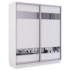 купить Шкаф Mobildor-Lux Fox uși glisante din PAL cu elemente din oglindă (170x60x200H cm) Alb в Кишинёве 
