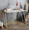 cumpără Masă de birou Trendy Anemon, AlbAur, 120x75x60cm în Chișinău 