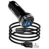 cumpără Încărcător pentru automobil Hoco Z40, Black (2xUSB with USB Micro Cable) în Chișinău 
