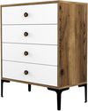 купить Комод Trendy Lizbon 537-Nuc, Alb 76x90x40cm (GTR001657) в Кишинёве 