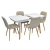 cumpără Set masă și scaune Evelin di Costacurta стол DT-431-1R Wo + 4 стула YTC-080Wo Light beige în Chișinău 