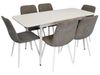 купить Комплект стол и стулья Evelin di Costacurta стол DT-531R Wh + 6 стульев YTC-078Wh UF885-14 (Grey) в Кишинёве 