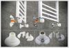 купить Декор.накладка на трубу (D16-20мм) для полотенцесушителя -WHITE (30mm-70mm) RADIVA в Кишинёве 