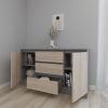 cumpără Comodă Smartex (16201) Т4 120cm Grafit+Stejar Deschis în Chișinău 