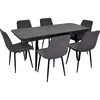 купить Комплект стол и стулья Evelin di Costacurta cтол DT-431-3R B + 6 стульев YTC-078B Bluvel-14 (Dark grey) в Кишинёве 