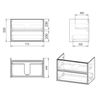 Комплект мебели 80см IMPRESE LASKA , белый: тумба подвесная, 2 ящика + умывальник накладной арт i3217(2) 