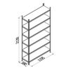купить Стеллаж металлический Moduline 1195x580x2130 mm, 6 полок/0164PE антрацит в Кишинёве 