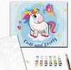 cumpără Tablou pe numere BrushMe KBS0111FC 30x40 сm (fără cutie) Unicornul drăguț în Chișinău 