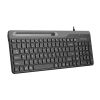 Keyboard A4Tech FK25, Multimedia, Ultra-Slim, Smartphone Cradle, Chocolate Keycaps, Black, USB 