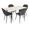 купить Комплект стол и стулья Evelin di Costacurta стол DT-405-3B + 4 стула YTC-064B UF885-15 (Dark grey) в Кишинёве 