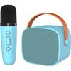 купить Колонка портативная Bluetooth Helmet Portable Karaoke Set Microphone and Speaker P2, 6W, Blue в Кишинёве 