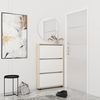 купить Полка для обуви Mobildor-Lux Leo Slim 100x16x125H cm Sonoma/White в Кишинёве 