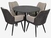 купить Комплект стол и стулья Evelin di Costacurta стол DT 402-6B + 4 стула QT-227B Light grey/Dark grey в Кишинёве 