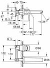 купить Смеситель для умывальника Grohe Bauedge OHM lavoar de perete cu corp ingropat 20474001 в Кишинёве 
