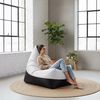 купить Кресло-мешок BeanBag BM5802, Пирамида, XL, глянцевая экокожа MAX, белый с черным в Кишинёве 