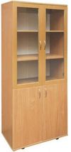 cumpără Dulap de birou Tisam Шкаф книжный со стеклянными дверцами 802х403х1816мм (0641Р) în Chișinău 