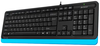 Клавиатура A4Tech FK10, проводная, черный/синий 