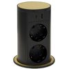 купить Розетка электрическая ASA Plastici 060.47F.00110 Versalift round version 2 sockets F + 1 USB 5V (A+C) Gold в Кишинёве 