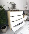 cumpără Comodă Trendy Flora-Sapphire Oak, White, 78x95x45cm (GTR008147) în Chișinău 