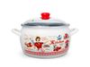 Cratita emailata Kitchen 24cm, 7.5l, capac din sticla