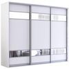 купить Шкаф Mobildor-Lux Раздвижные двери Fox из ДСП с зеркальными элементами (240x60x240H см) Белый в Кишинёве 