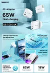 cumpără Încărcător cu fir Remax RP-U125 EU 65W A+C White în Chișinău 