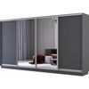 cumpără Dulap Mobildor-Lux Fox uși glisante din oglindă și PAL (370x60x200H cm) Anthracite în Chișinău 