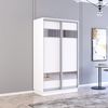 купить Шкаф Mobildor-Lux Fox uși glisante din PAL cu elemente din oglindă (100x60x200H cm) Alb в Кишинёве 