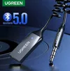 cumpără Modulator MP3 FM Ugreen 70601 Adapter Audio Receiver Car Bluetooth V5.0, USB-A and 3.5mm CM309, Black în Chișinău 