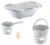 Set pentru baie BabyJem Grey, 5 unitati 