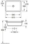 Lavoar dreptunghiular sub blat Villeroy & Boch Architectura