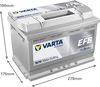 купить Автомобильный аккумулятор Varta 70AH 760A(EN) клемы 0 (278x175x190) S6 008 EFB (570500076K262) в Кишинёве 