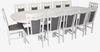 купить Комплект стол и стулья Evelin di Costacurta стол HV-33V White + 12 стульев Deppa R White/NV-10WP Grey в Кишинёве 