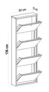 cumpără Raft pentru încălțăminte Trendy Locking 4 Piece Metal-Anthracite, 50x136x15cm în Chișinău 