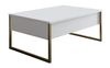 купить Журнальный столик Trendy Lux, alb, auriu 90x40x60cm в Кишинёве 
