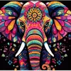 купить Картина по номерам Strateg 57226 Elefant colorat 40x40cm (fundal negru) в Кишинёве 