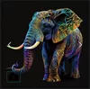 cumpără Tablou pe numere Strateg 57215 Elefant colorat 40x40cm (fundal negru) în Chișinău 