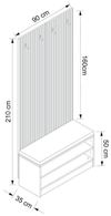 cumpără Mobilă pentru antreu Trendy Noe-8287, 90x210x35cm (GTR004025) în Chișinău 