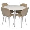 купить Комплект стол и стулья Evelin di Costacurta стол DT-402-5Wh + 4 стула YTC-064Wh Light beige в Кишинёве 