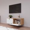купить Тумба напольная для TV Mobildor-Lux ZEN (140x35x38H cm) Sonoma/Alb в Кишинёве 