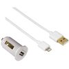 cumpără Încărcător pentru automobil Hama 119432 Piccolino Car Charger, 5 V/2.4 A + Lightning Charg/Sync Cable, white în Chișinău 